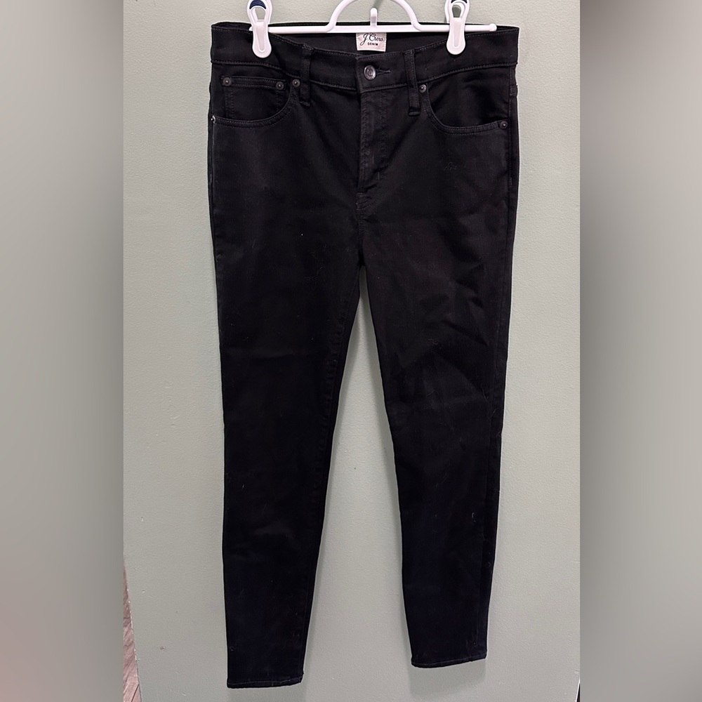 J. Crew 9” Toothpick Women's Black Denim Jeans Size 28